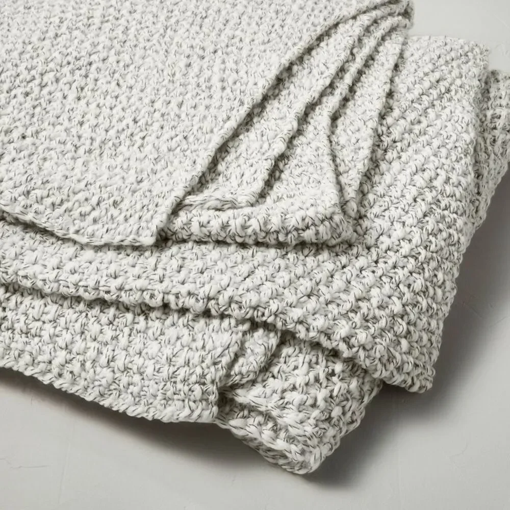Casaluna Cream Waffle Knit Throw Blanket